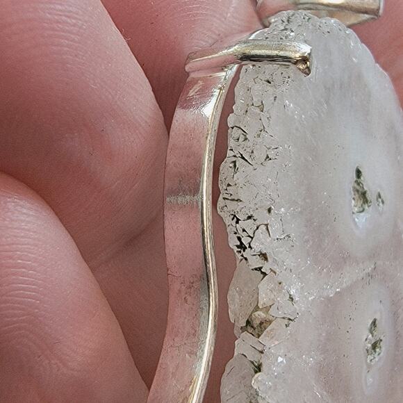 Necklace Pendants Triple Stalactite Slice Handmade Jewelry in Sterling Silver - Picture 8 of 10